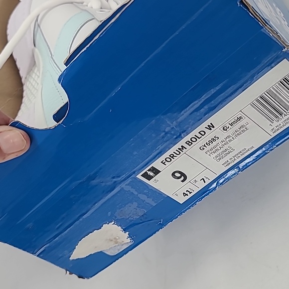 NWT Adidas forum bold womens size 9 white & light blue platform - Picture 3 of 8